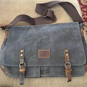 Lifewit Messenger Canvas/Leather Trim Bag Computer Bag Office (TD)